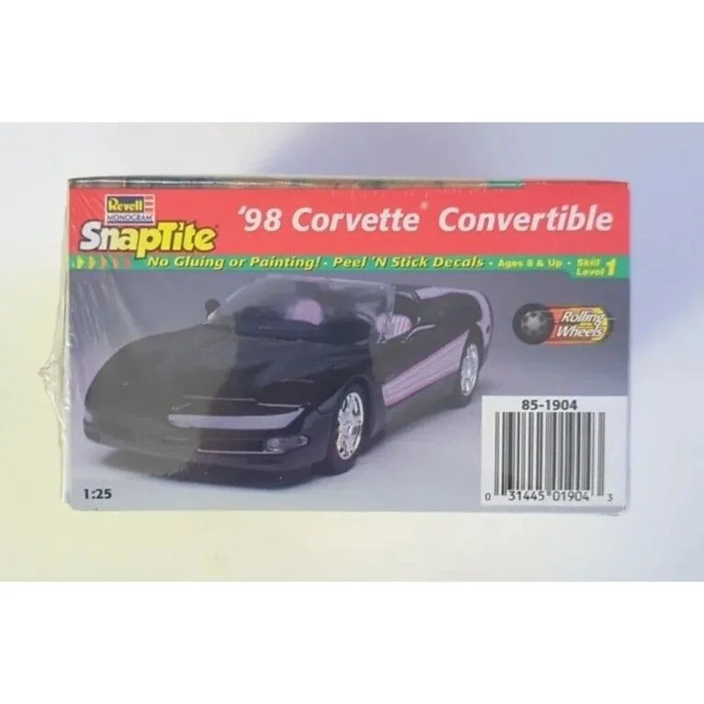 Revell Snaptite 1:25 scale 98 Corvette Convertible Model Kit 85-1904 NEW SEALED